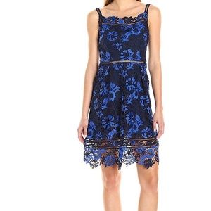 Tahari Lucile Ladder Stitch Floral Lace Dress 12